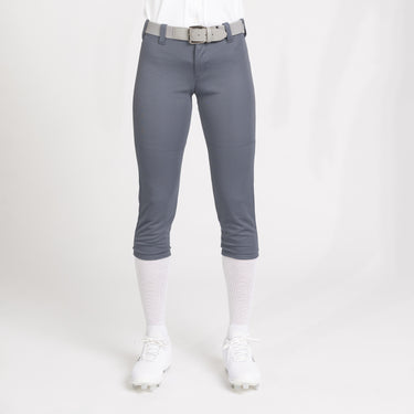 Front angle Model shot of female in Intensity Girls Slap Hit Pant in color GUNMETAL