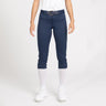 Front angle Model shot of female in Intensity Softball Knit Pant in color NAVY
