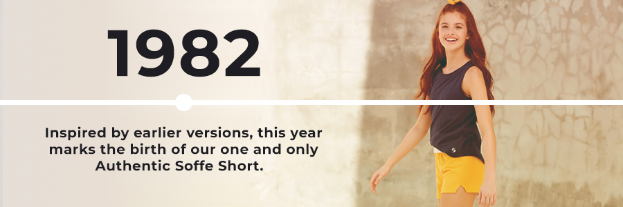 1982 - Inspired by earlier versions, this year marks the birth of our one and only Authentic Soffe Short.