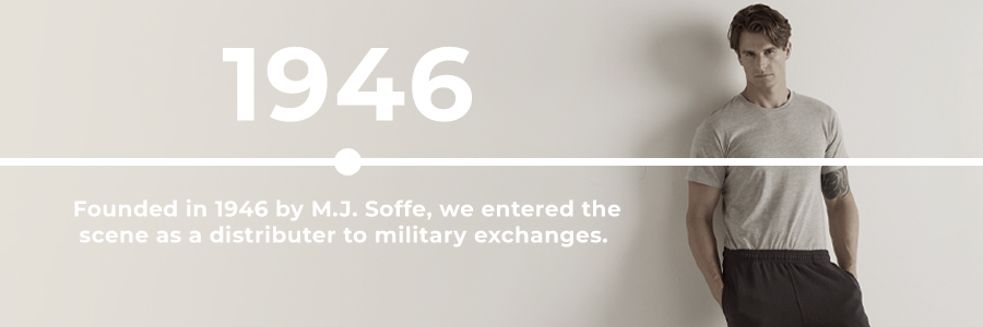Founded in 1946 by MJ Soffe.