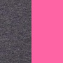 soffe womens heathered baseball tee, 3050V, grey heather/neon pink